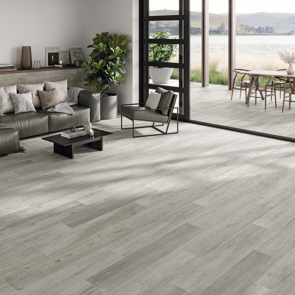 Porcelanato Oakland Grey Mate Rectificado 19x120 cm