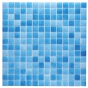 Mosaico De Vidrio En Malla Niebla Mar Brillante 33.33x33.33 cm