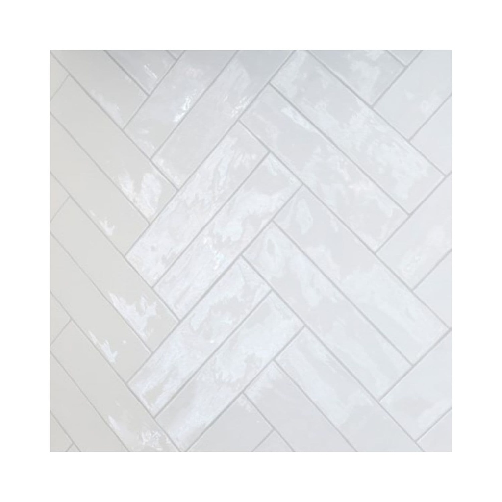 Porcelanato Costwold Bianco Brillante No Rectificado 7,5x30 cm