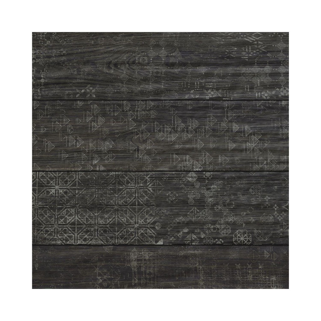 Porcelanato Lagom Mix Folk Black Mate Rectificado 15x120 cm