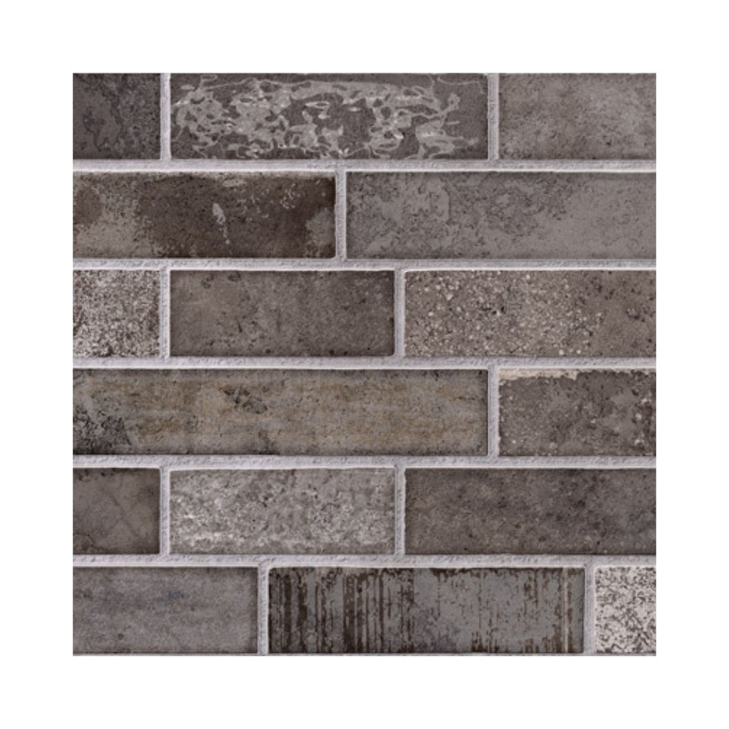 Gres Porcelanico Everbrick Gray Mate 7x30 cm 