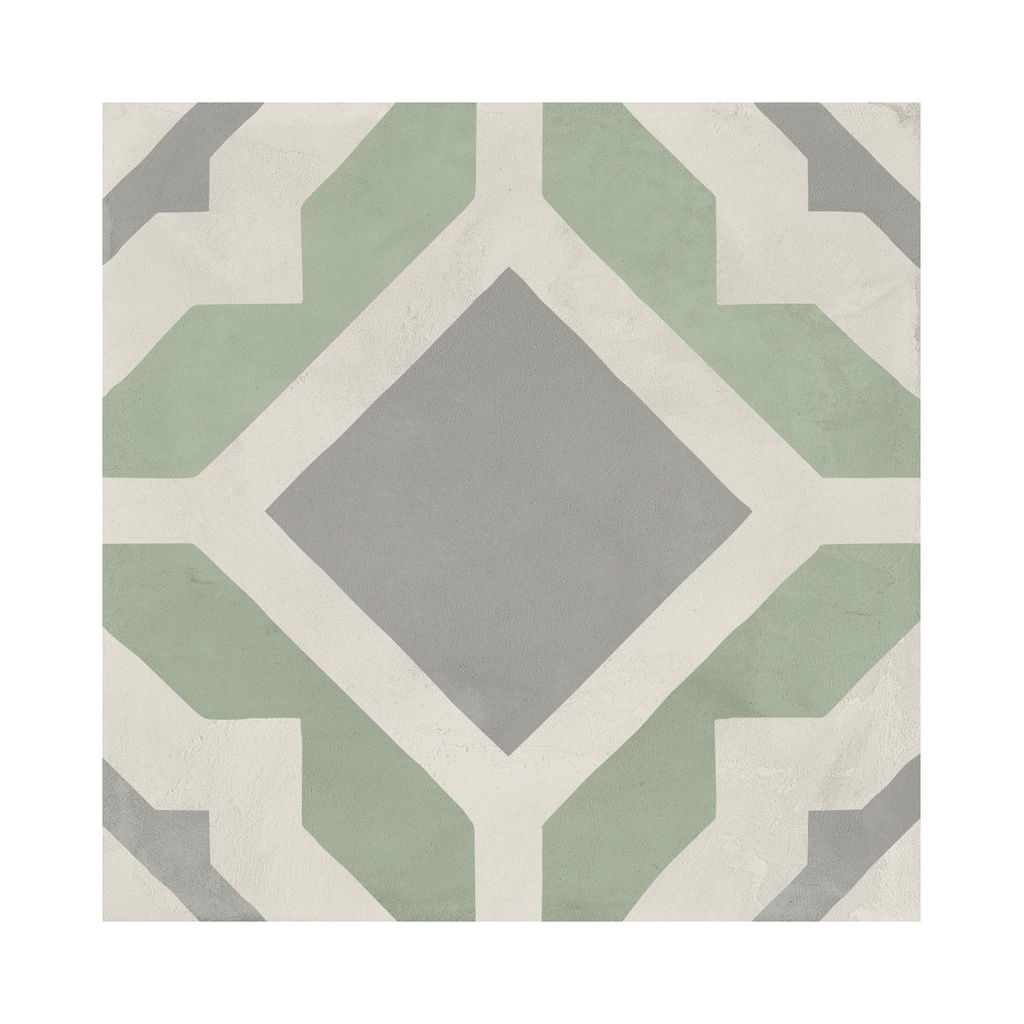 Porcelanato Terra Art Geometría Menta Mate 20x20 cm