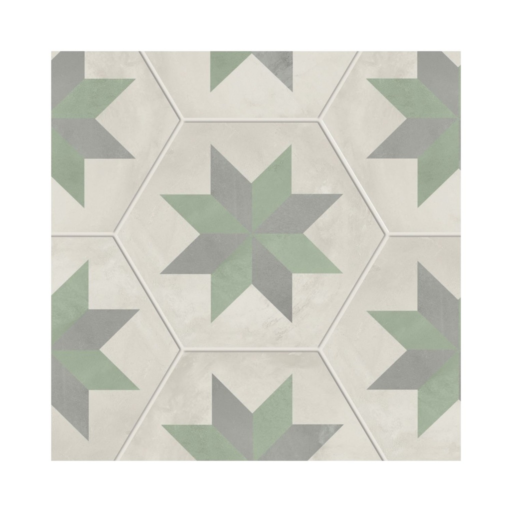 Porcelanato Terra Art Stella Menta Mate 25x21,6 cm