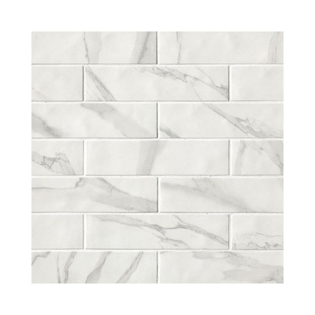 Porcelanato Roma Brick Statuario Mate 7,5x30 cm