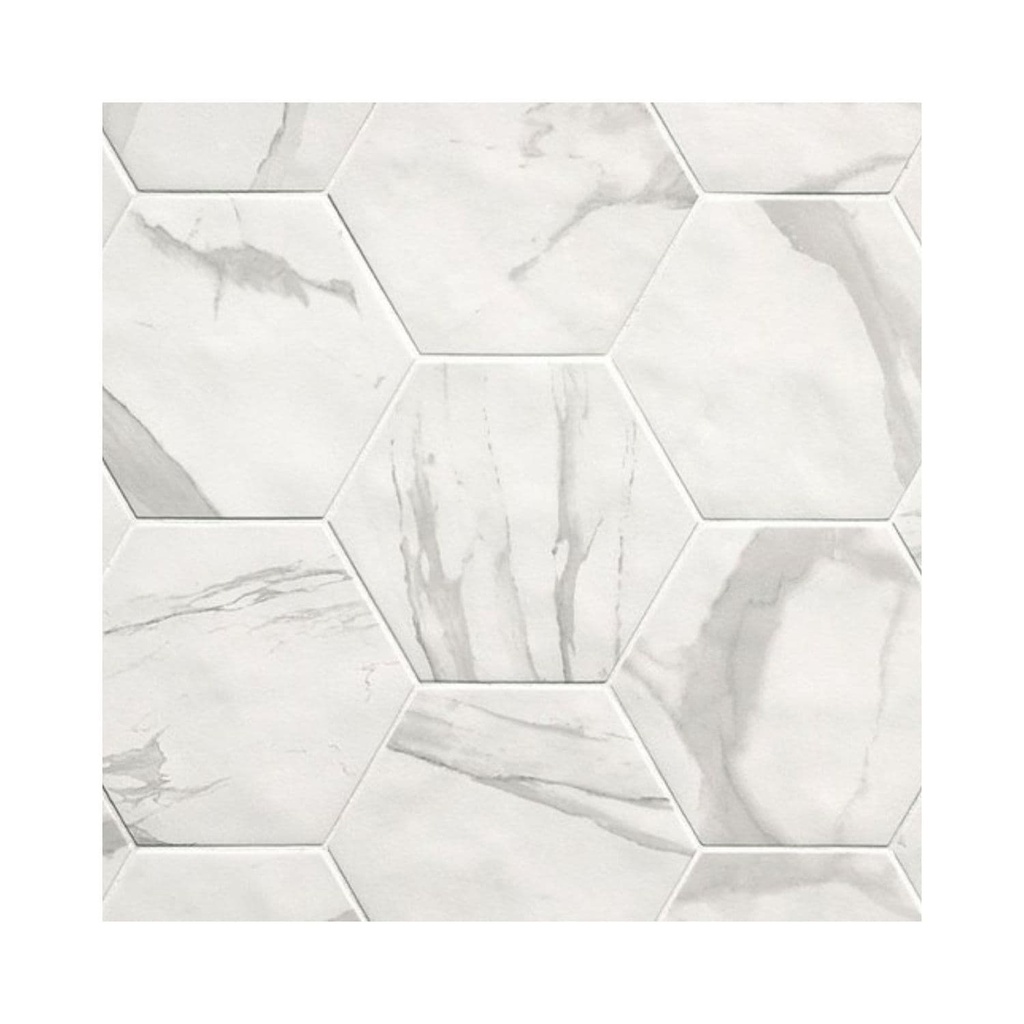 Porcelanato Roma Statuario Hexag Mate 21,6x25 cm