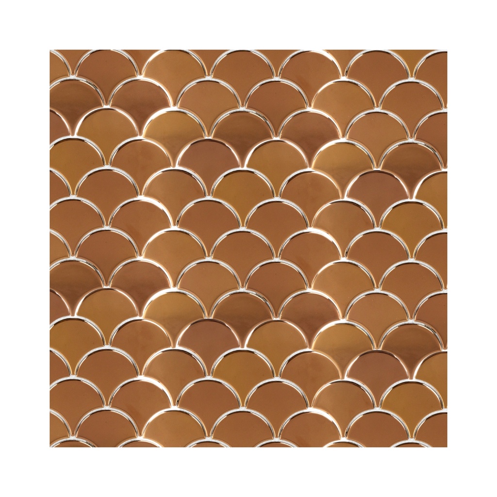 Ceramica En Malla Scollop Bronze Brillante 27,6x25,9 Cm