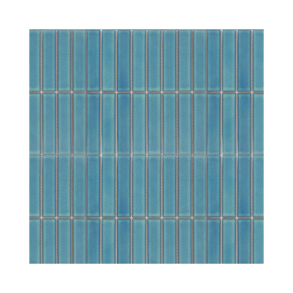 Ceramica En Malla Stripe Ice Acqua Brillante 28,4x29.6 Cm