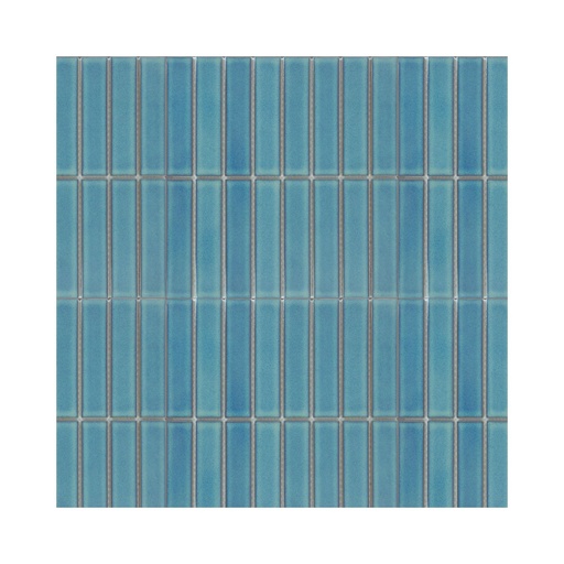 Ceramica En Malla Stripe Ice Acqua Brillante 28,4x29.6 Cm