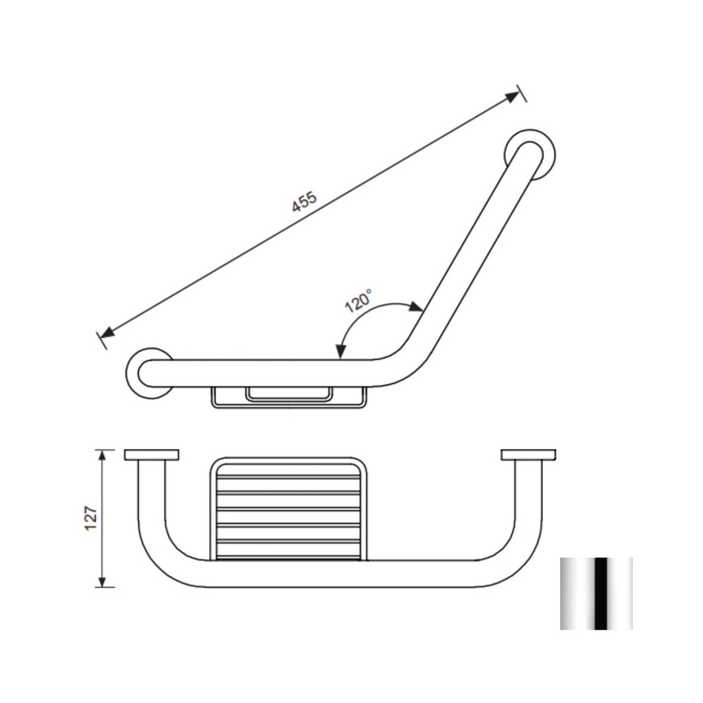 Barra de Seguridad Universal 70x48 cm Cubic Cromo