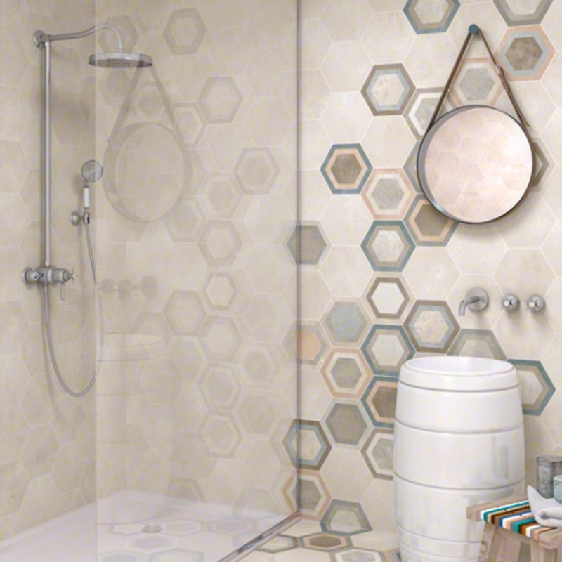 [46FA] Porcelanato Hexagon Rift Blanco Mate 23x26,6 cm