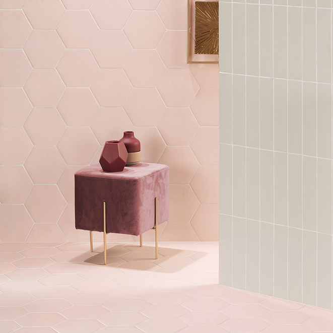 [BELLAROSAHEX] Porcelanato Bella Rosa Hexagonal Mate 18x20,5 cm