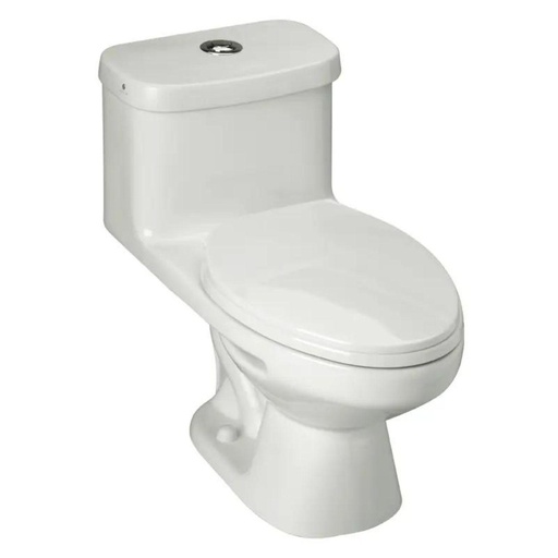 [E187-BL] Wc One Piece Alargado Descarga a Piso Ischia Single Flush Tapa a Eleccion